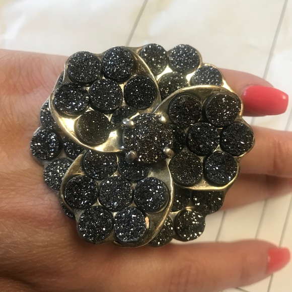 Custom made Boutique Drusy Quartz one of a kind custom ring - Picture 6 of 8